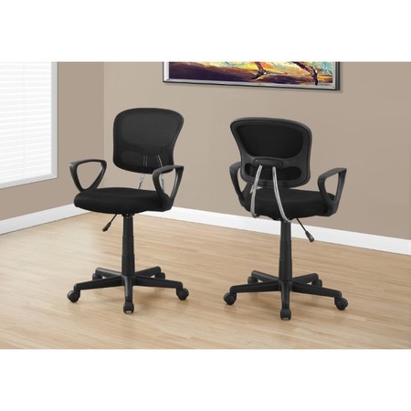 Monarch Specialties Office Chair, Swivel, Ergonomic, Armrests, Computer Desk, Work, Juvenile, Metal, Black I 7260